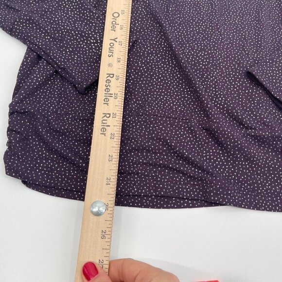 Jennifer Lopez Top Large Petite Womens Purple Metallic Silver Casual Sparkle New - Picture 7 of 9